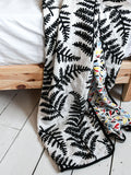 Etta Loves Black Fern Print sensory blanket 120x120cm - British product