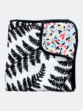 Etta Loves Black Fern Print sensory blanket 120x120cm - British product