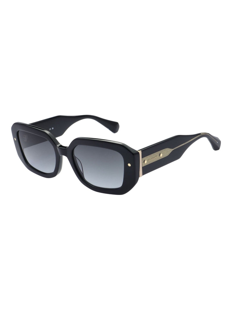 AllSaints black oversized oval sunglasses hexagon details - British product
