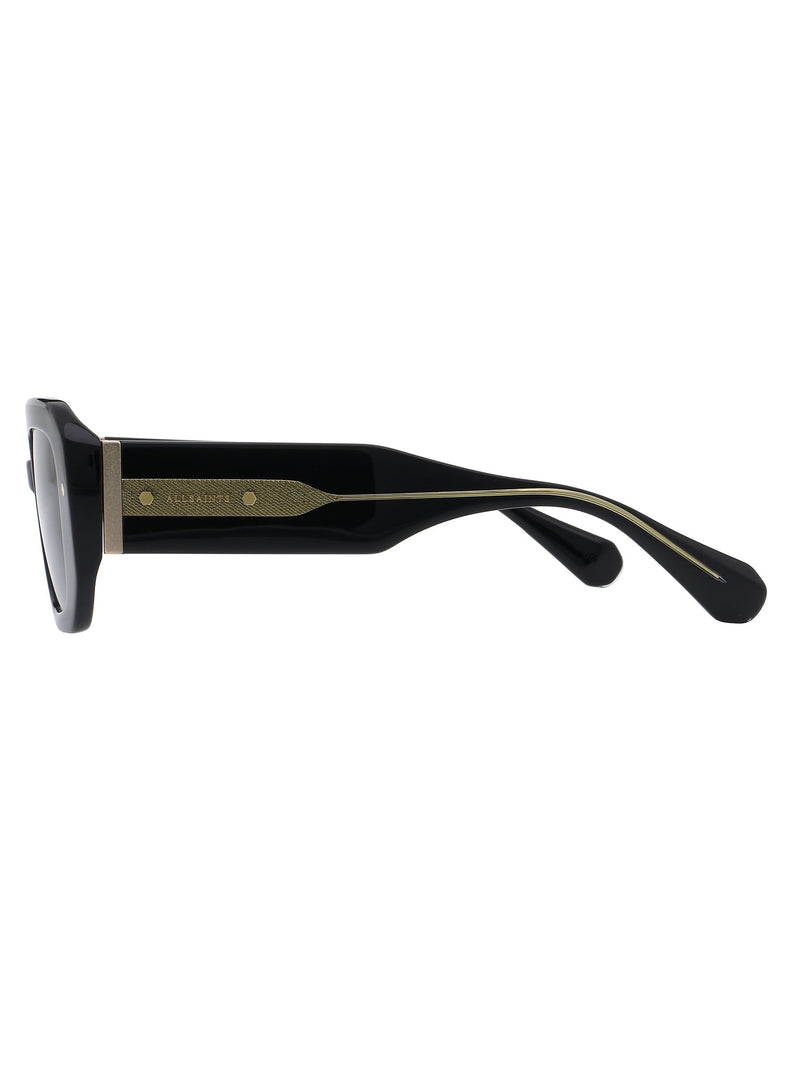 AllSaints black oversized oval sunglasses hexagon details - British product