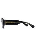 AllSaints black oversized oval sunglasses hexagon details - British product
