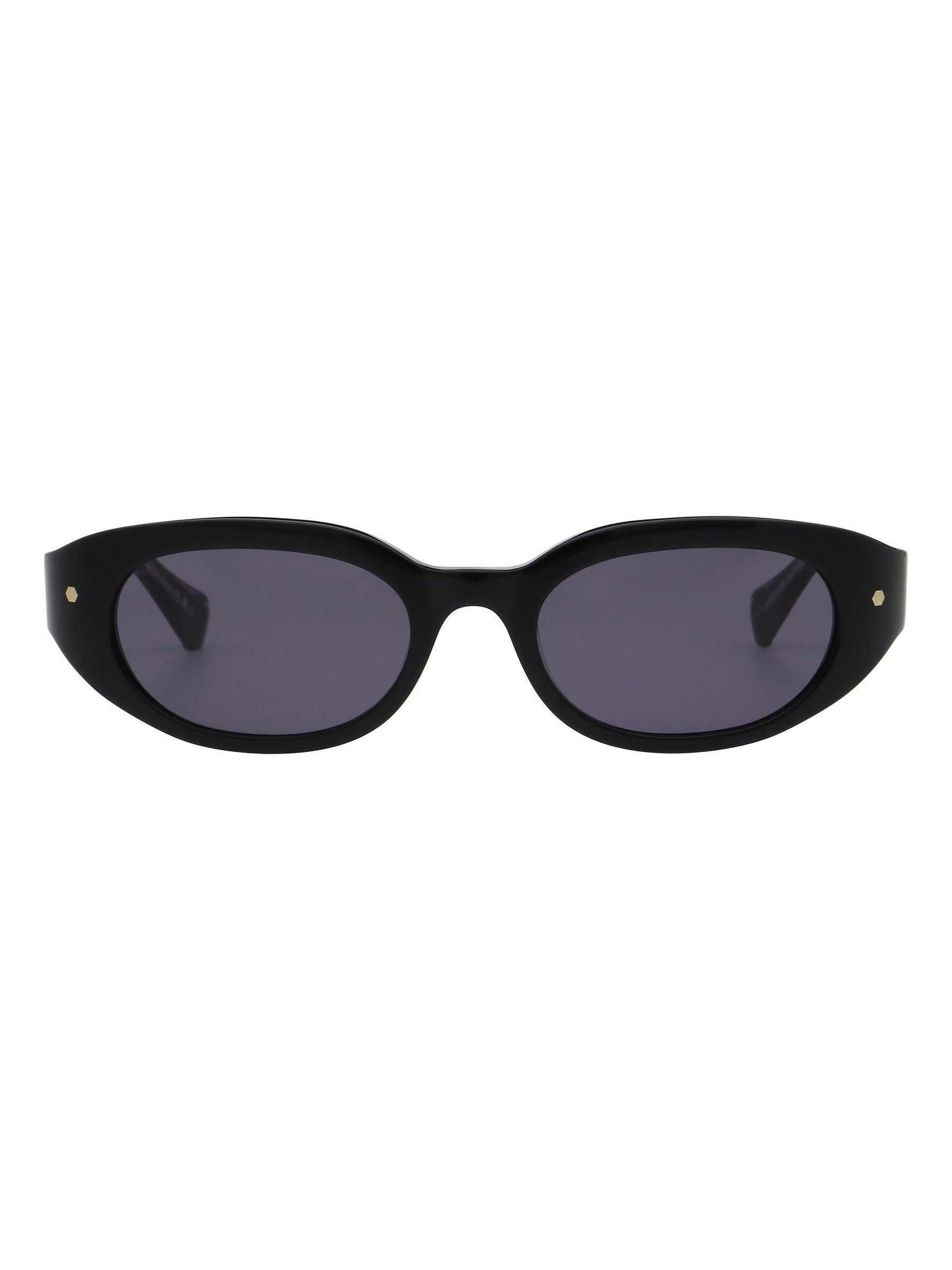 AllSaints LOLA black acetate sunglasses with dark grey lenses (British brand)