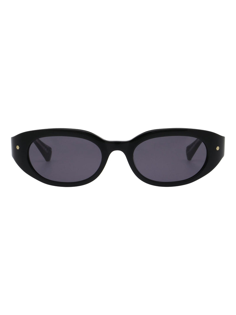 AllSaints LOLA black acetate sunglasses with dark grey lenses (British brand)
