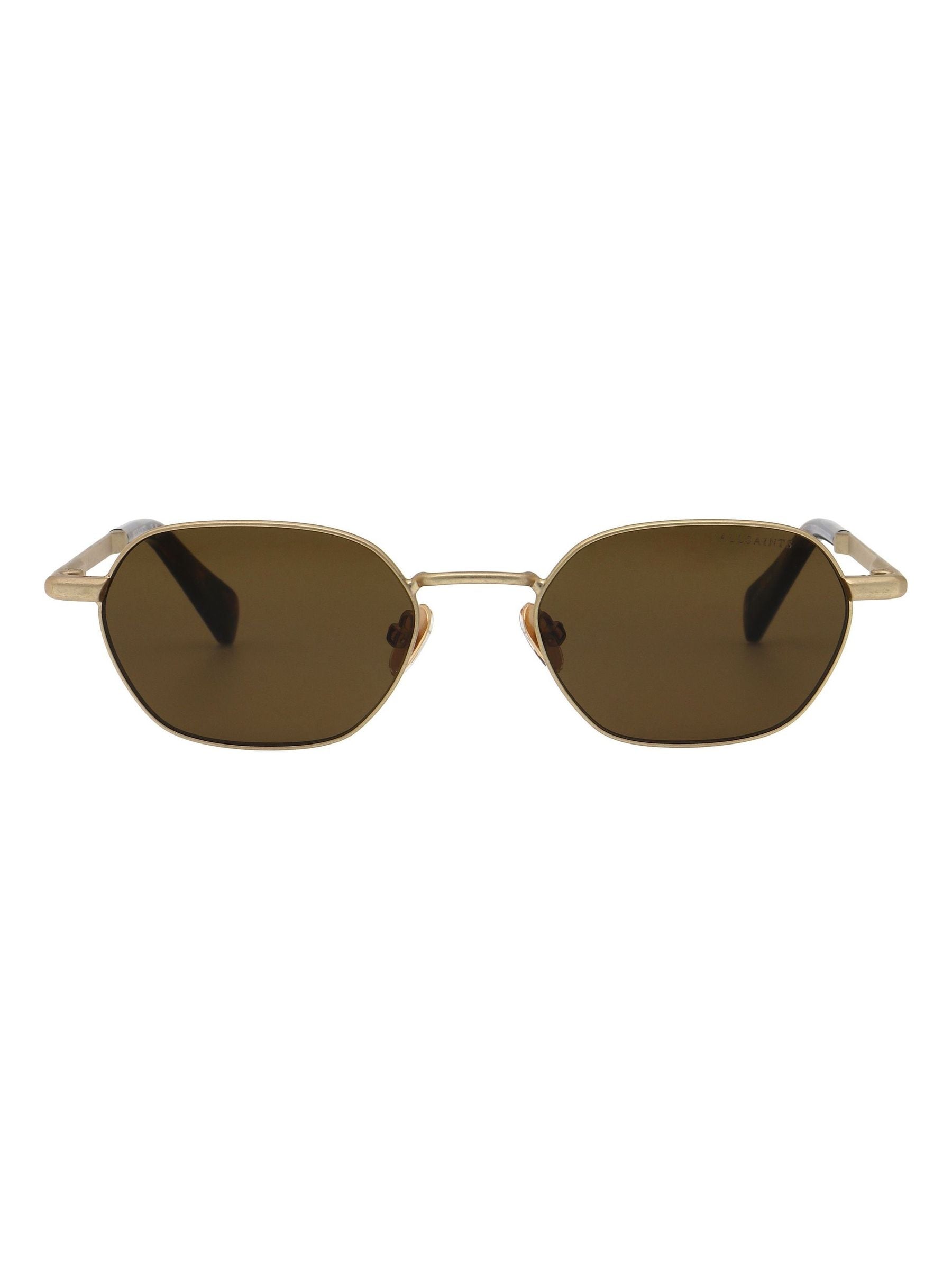 AllSaints metal sunglasses gold frame brown lenses 51mm (British brand)