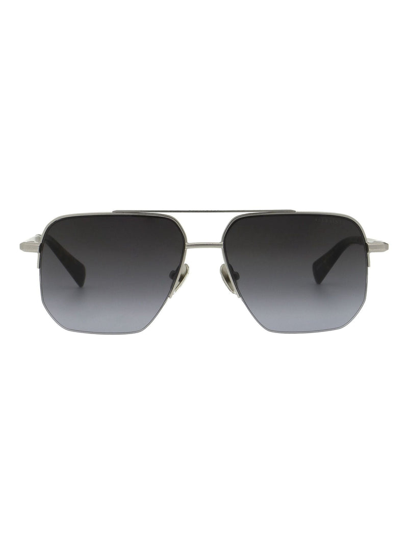 AllSaints KAI silver metal sunglasses with dark grey lenses (British brand)