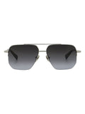 AllSaints KAI silver metal sunglasses with dark grey lenses (British brand)