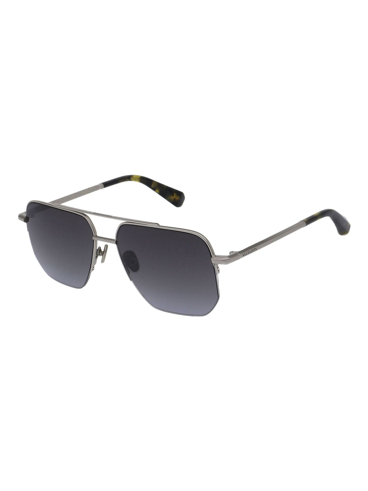 AllSaints KAI silver metal sunglasses with dark grey lenses (British brand)