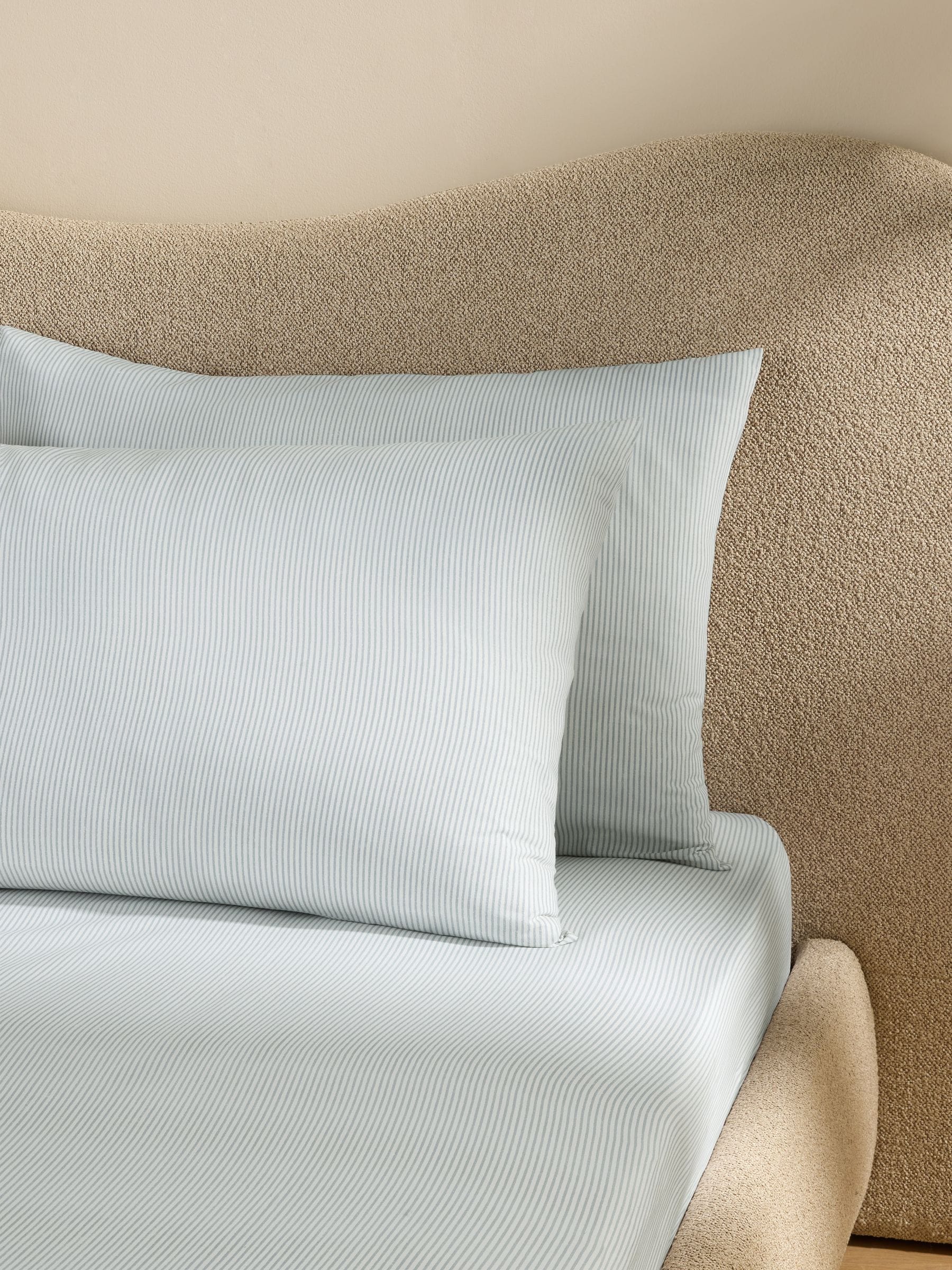 MADE.COM Grey Ansel Stripe 100% Cotton Pillowcases 2 Pack