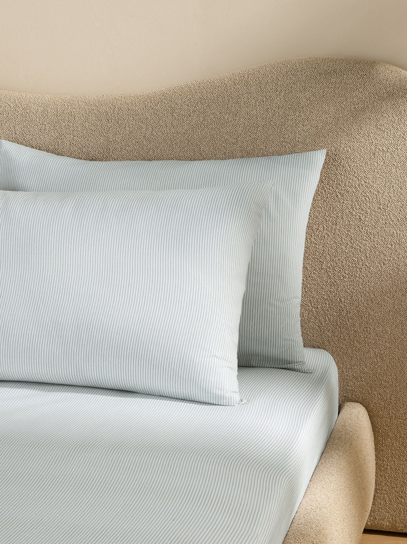 MADE.COM Grey Ansel Stripe 100% Cotton Pillowcases 2 Pack