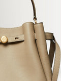 Tory Burch Soft Cement Romy Pebbled Bucket Bag