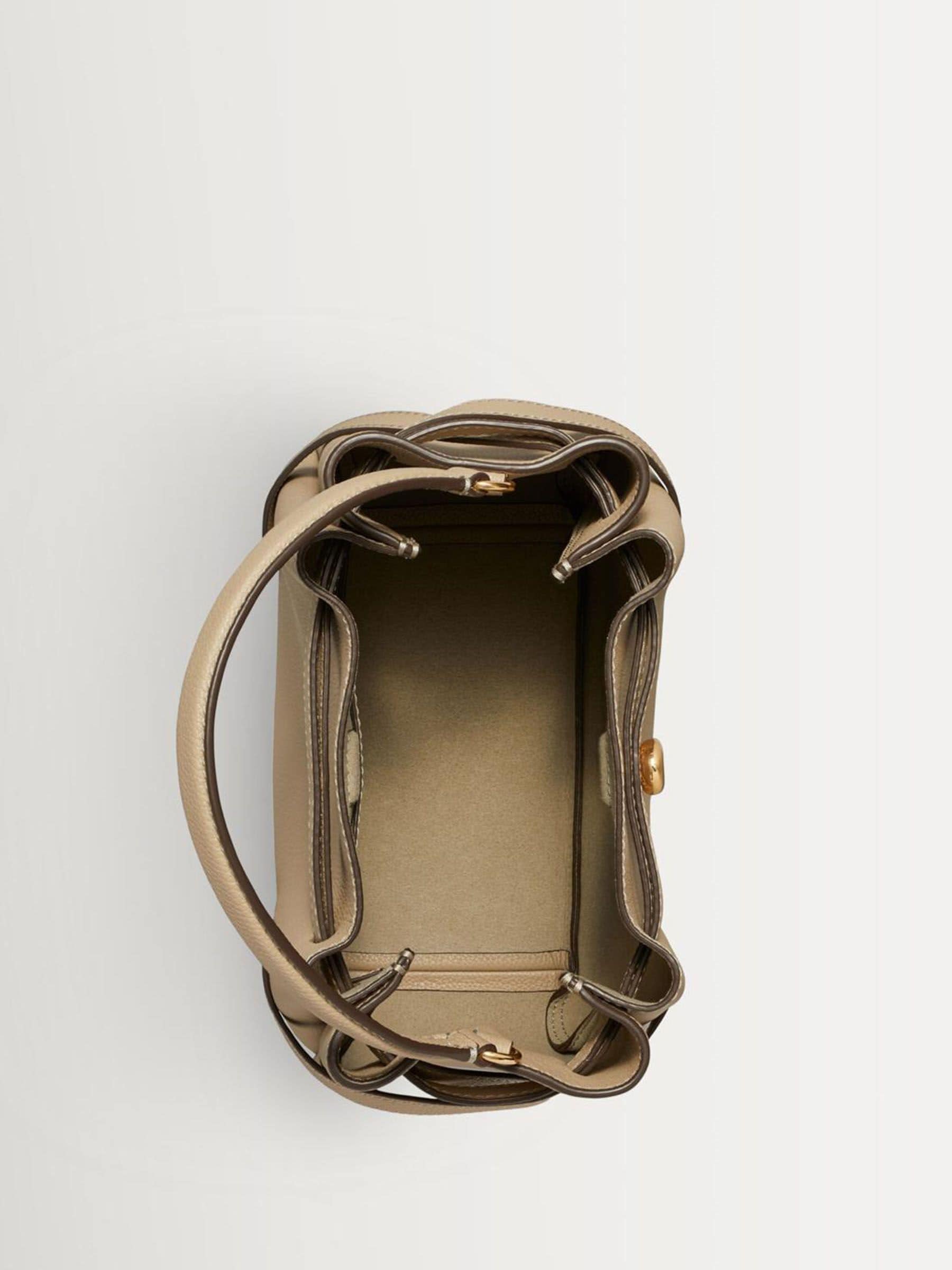Tory Burch Soft Cement Romy Pebbled Bucket Bag