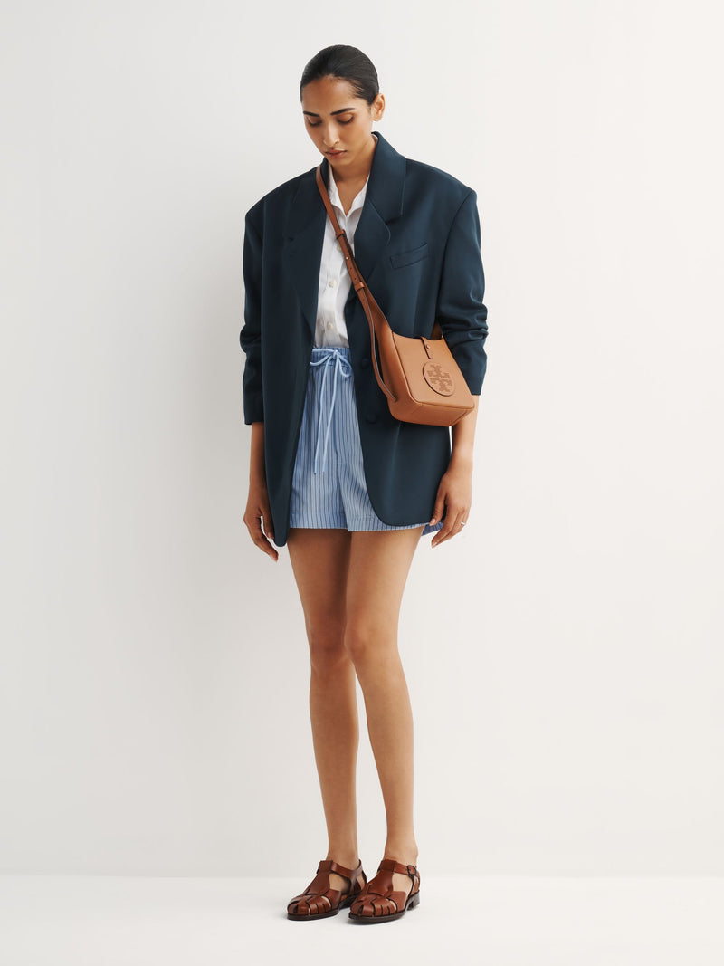 Tory Burch Toffee Miller Swing crossbody bag, pebbled leather, imported from the UK