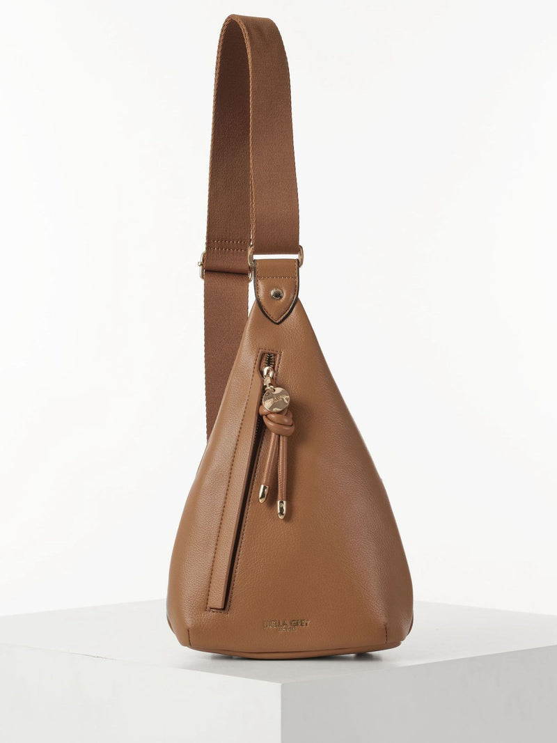 Luella Grey tan brown Darla weekend cross-body bag, imported from the UK