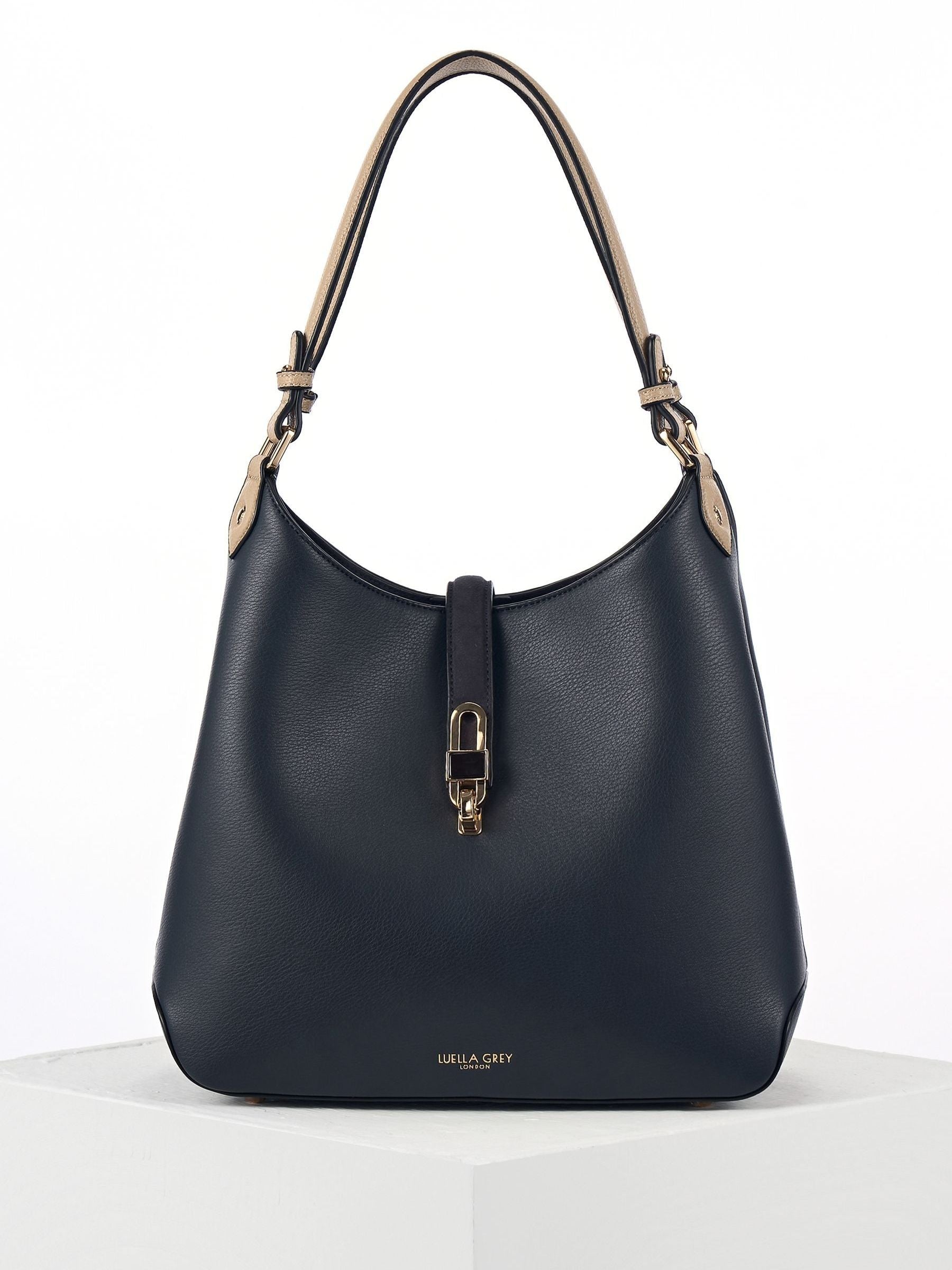Luella Grey Blue Romany Hobo Tote, UK version