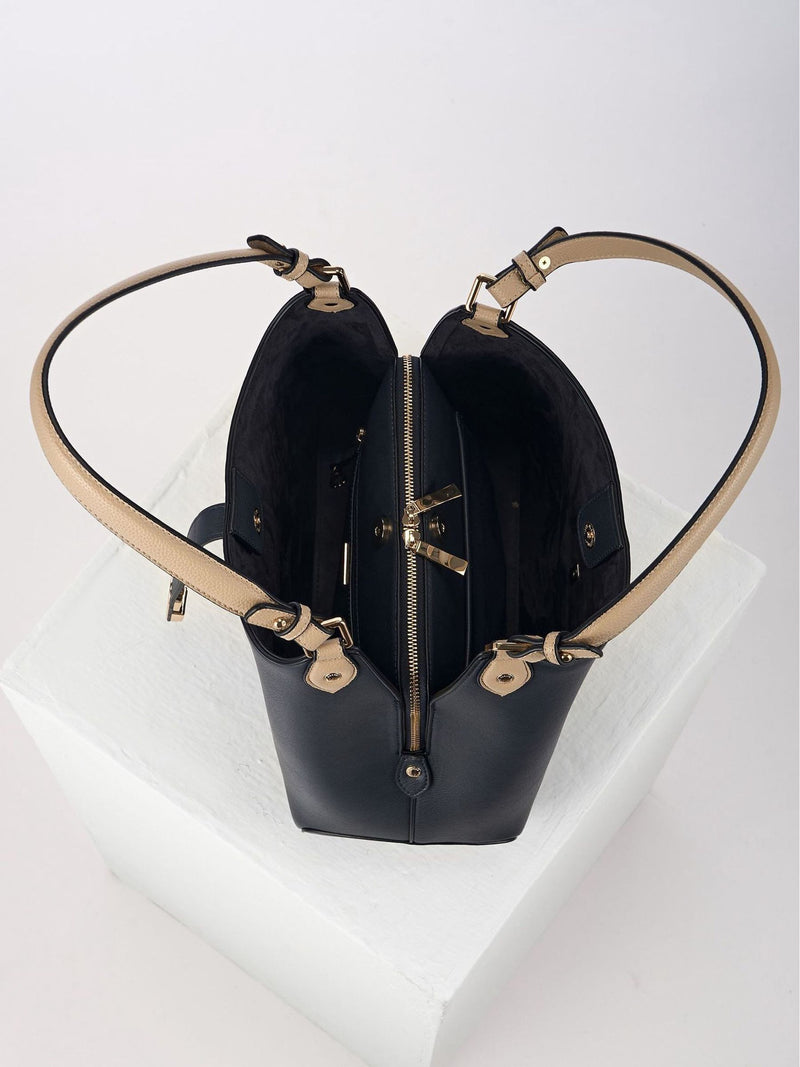 Luella Grey Blue Romany Hobo Tote, UK version