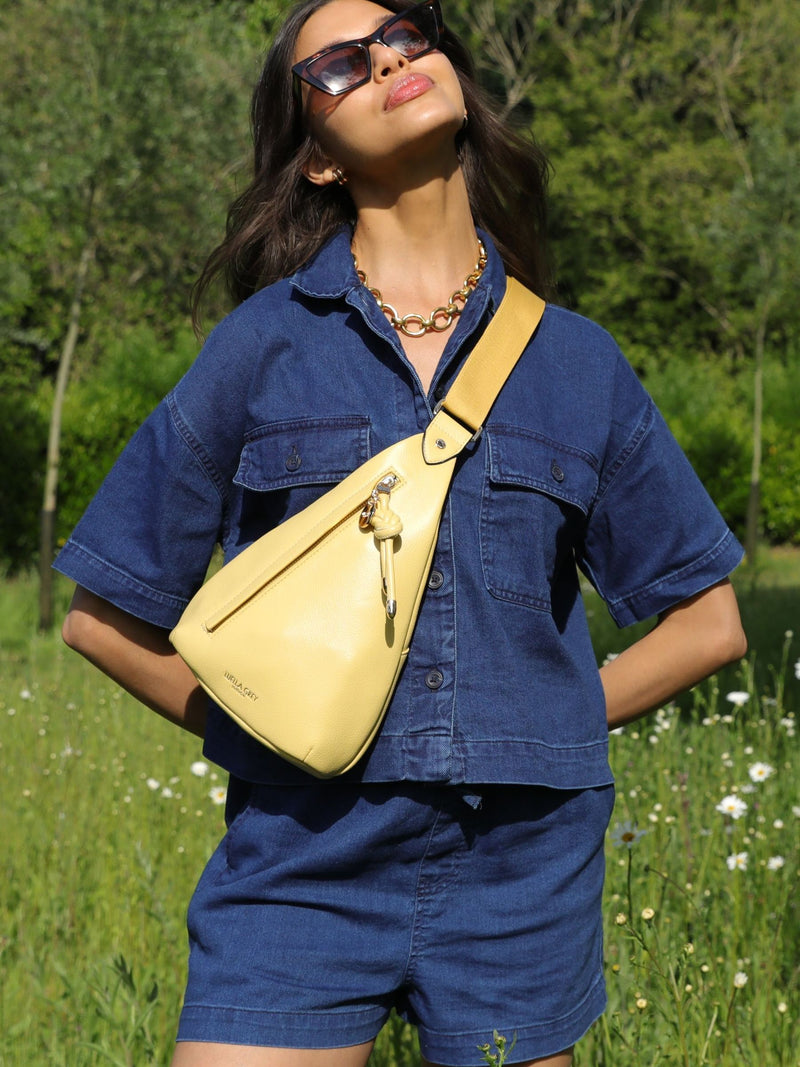 Luella Grey Tan Brown Darla Weekend Cross-Body Bag
