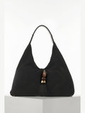 Luella Grey Black Pandora Suede Hobo Bag