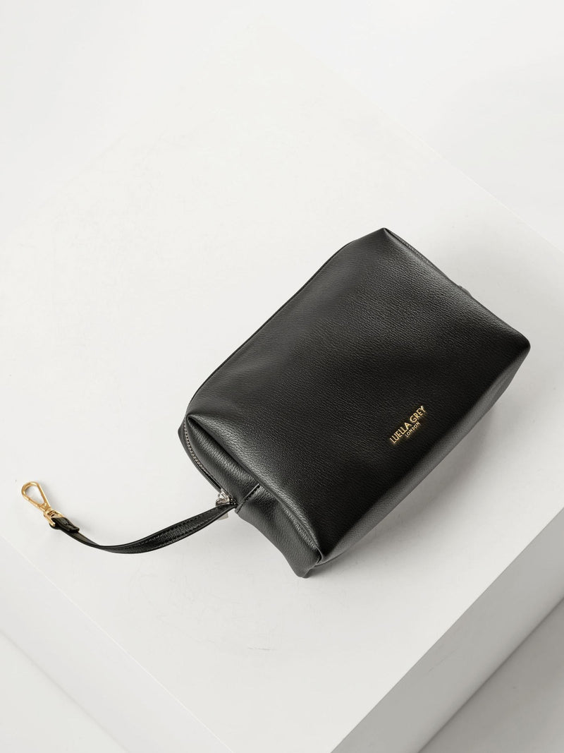 Luella Grey Black Pandora Suede Hobo Bag