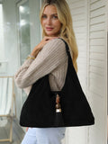 Luella Grey Black Pandora Suede Hobo Bag