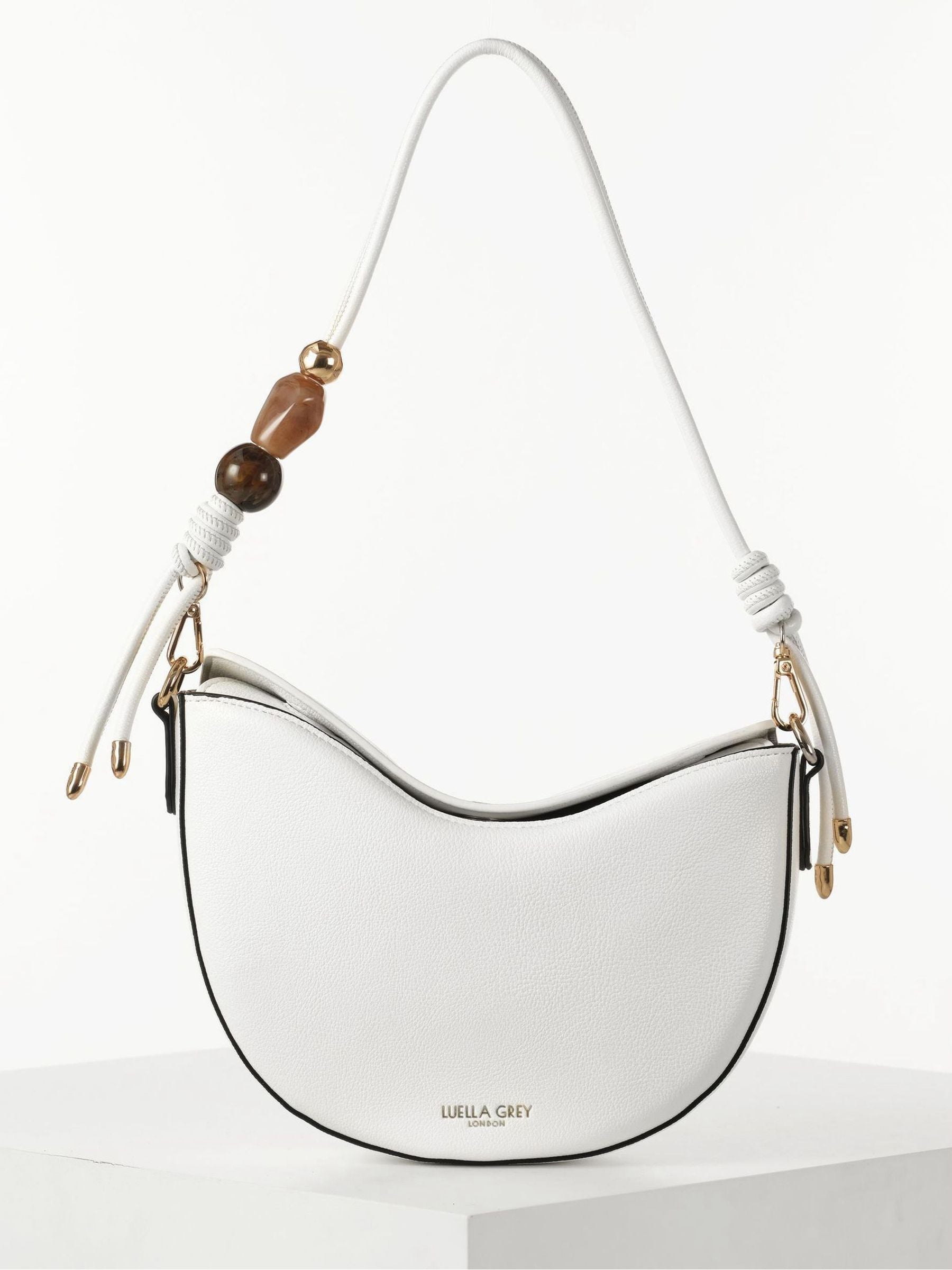 Luella Grey Cora saddle cross-body bag in white - British product