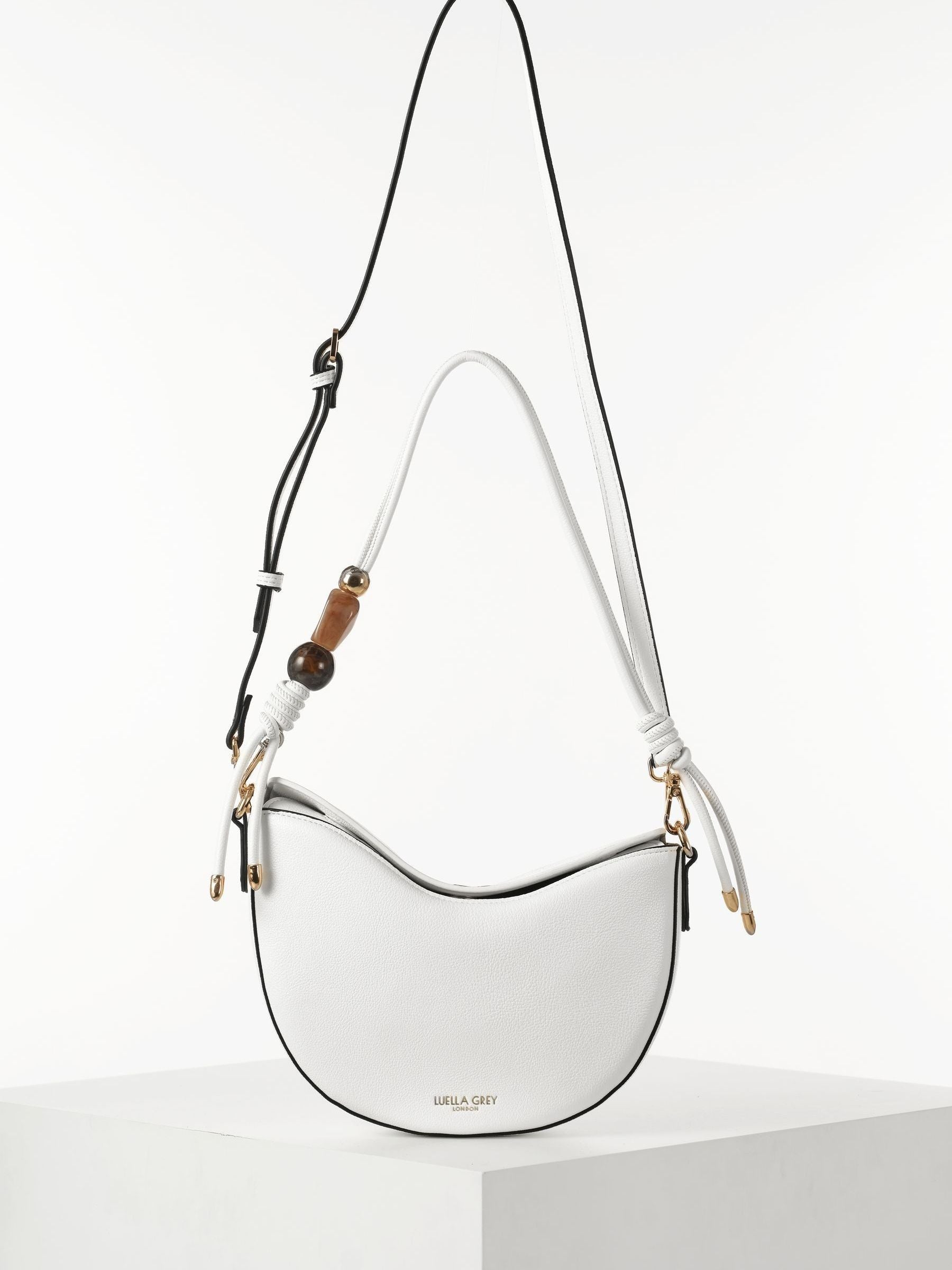 Luella Grey Cora saddle cross-body bag in white - British product