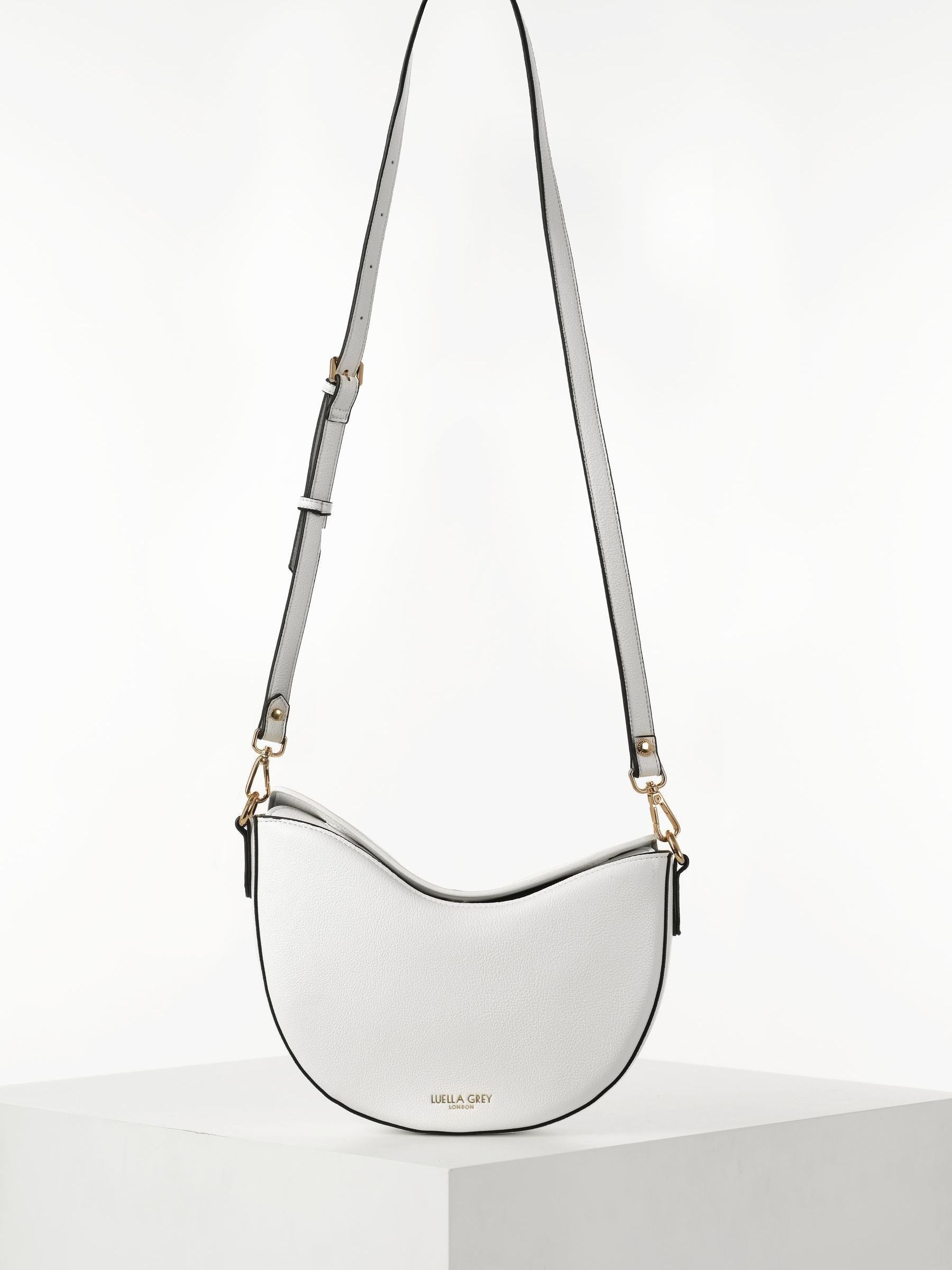 Luella Grey Cora saddle cross-body bag in white - British product