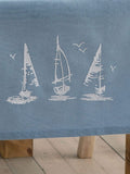 Catherine Lansfield blue sailboat cotton table runner, UK version