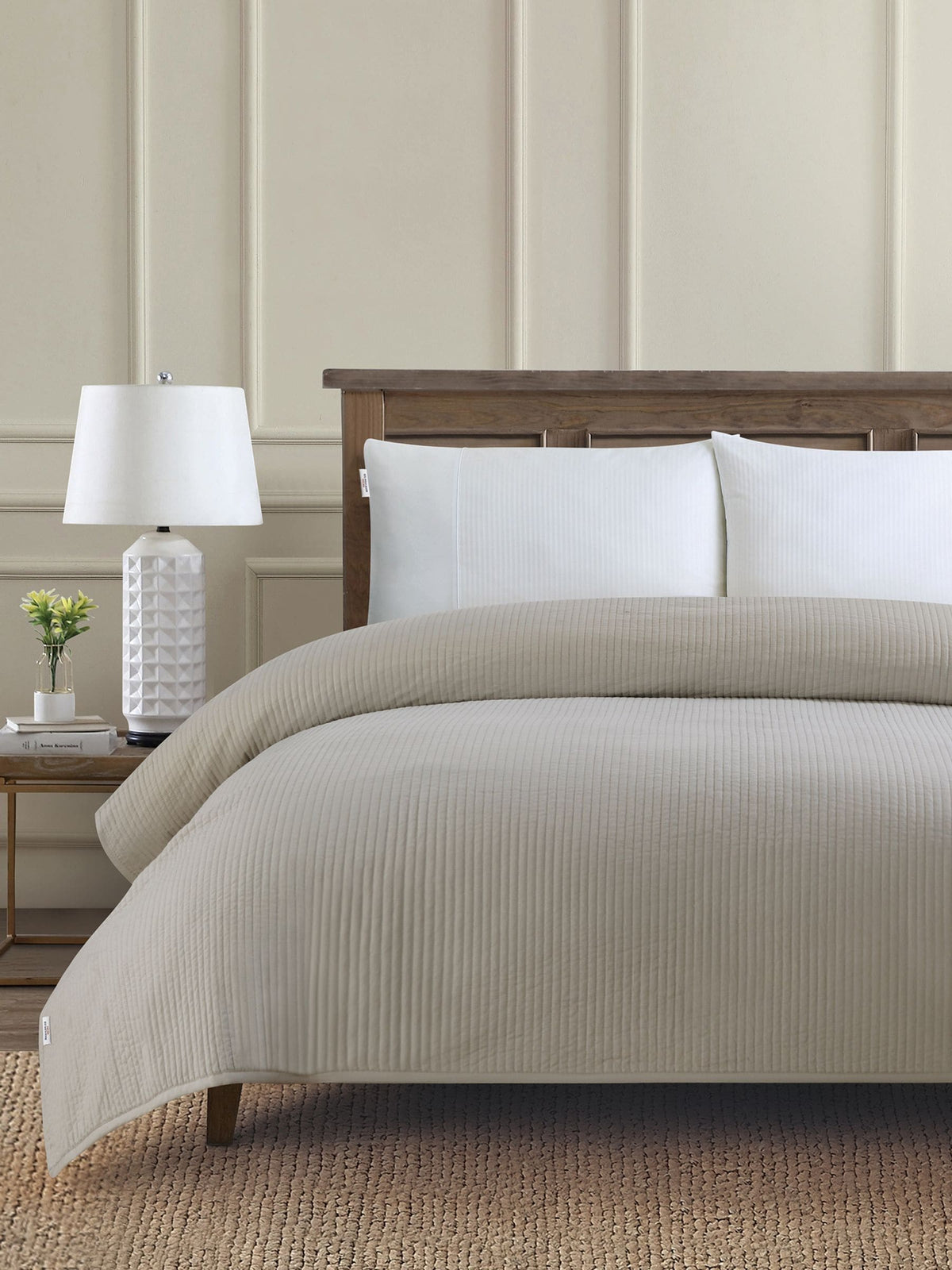 Us Polo Assn cream quilted bedspread 240x220cm (British brand)