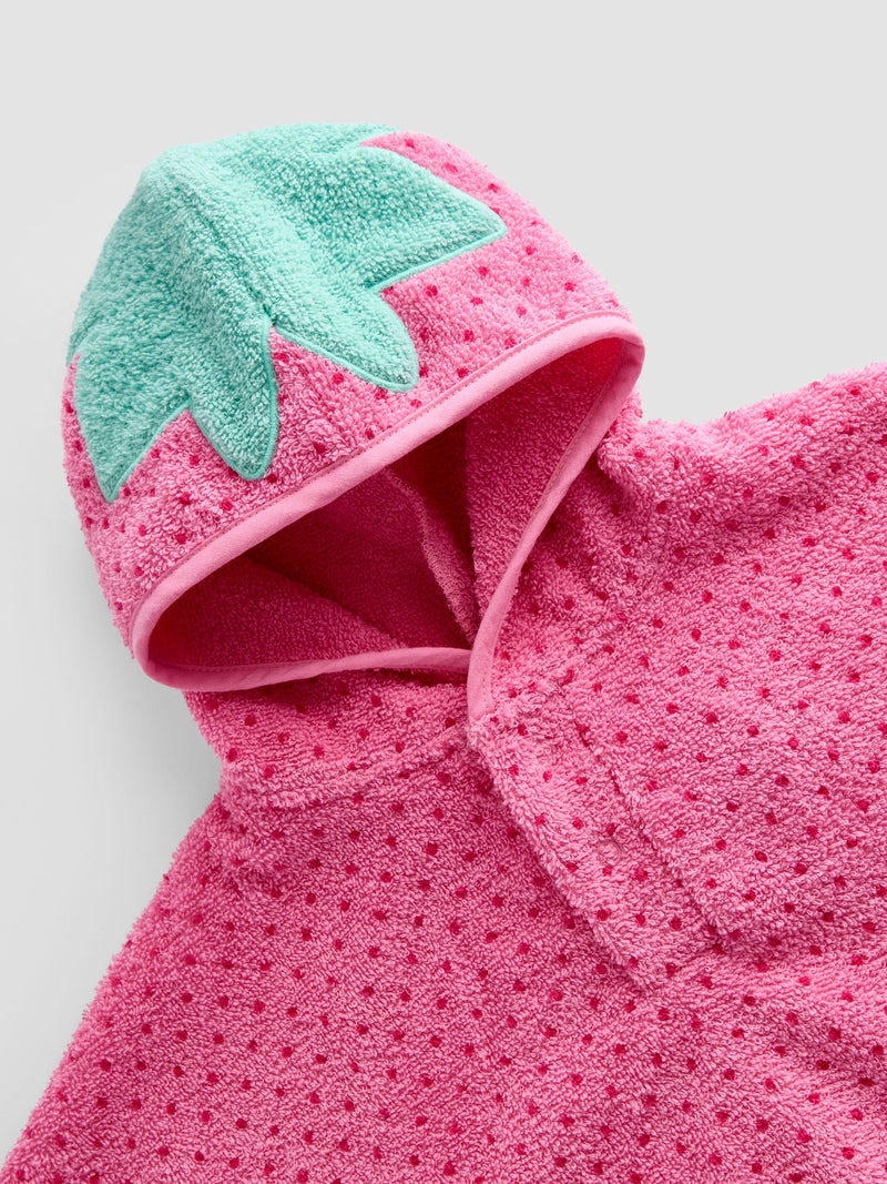 JoJo Maman Bébé strawberry hooded poncho towel (British brand)