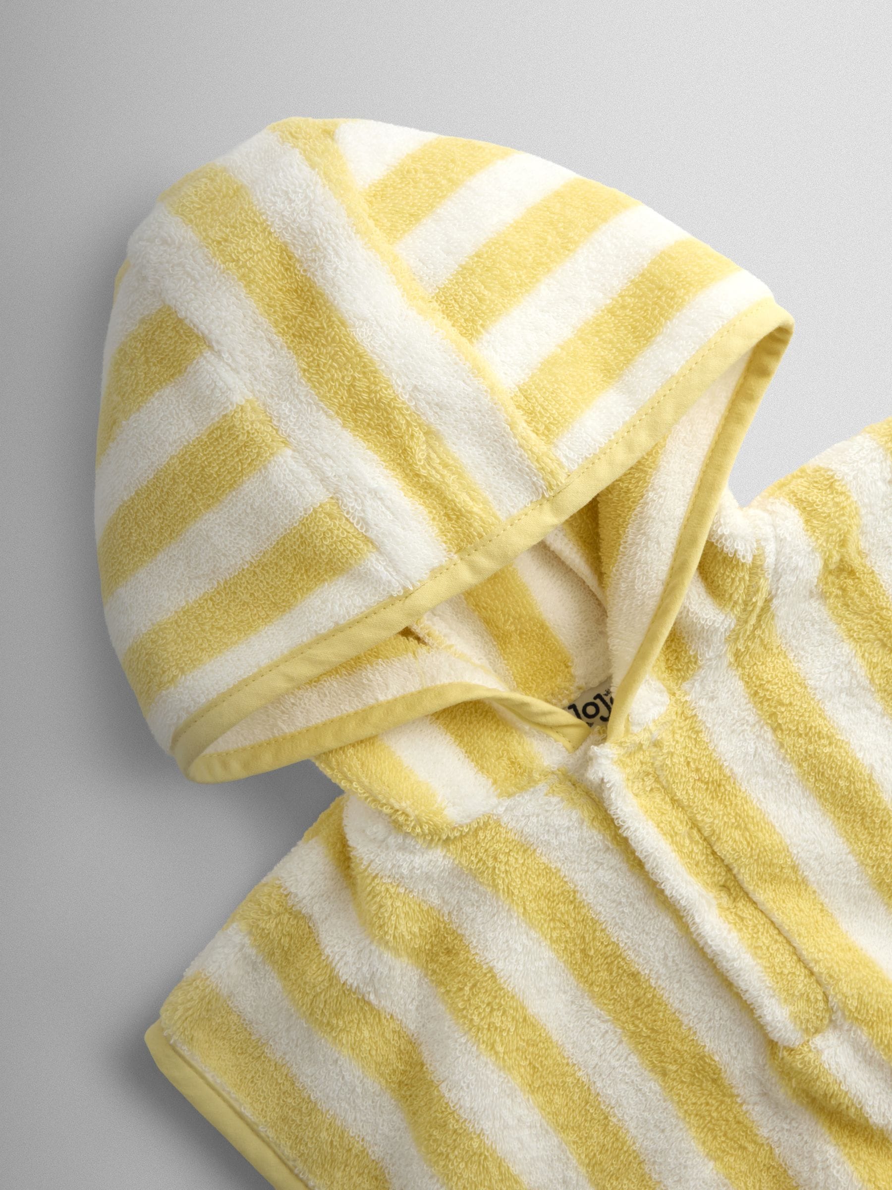 JoJo Maman Bébé yellow stripe daisy hooded poncho towel (British brand)