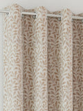 Enhanced Living Natural Sherwood Blackout Eyelet Leaf Pattern Curtains