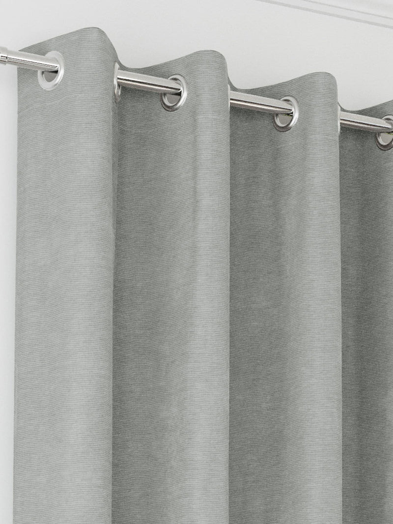 Enhanced Living Grey Knightsbridge Chenille Blackout Eyelet Curtains