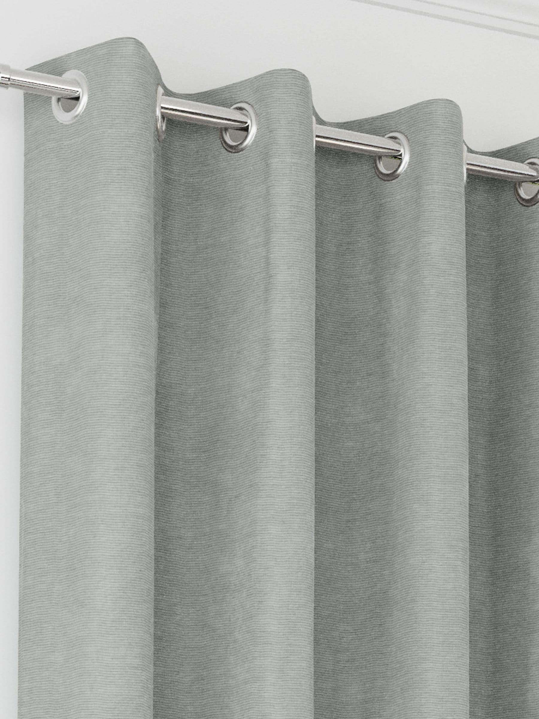 Enhanced Living Grey Knightsbridge Chenille Blackout Eyelet Curtains