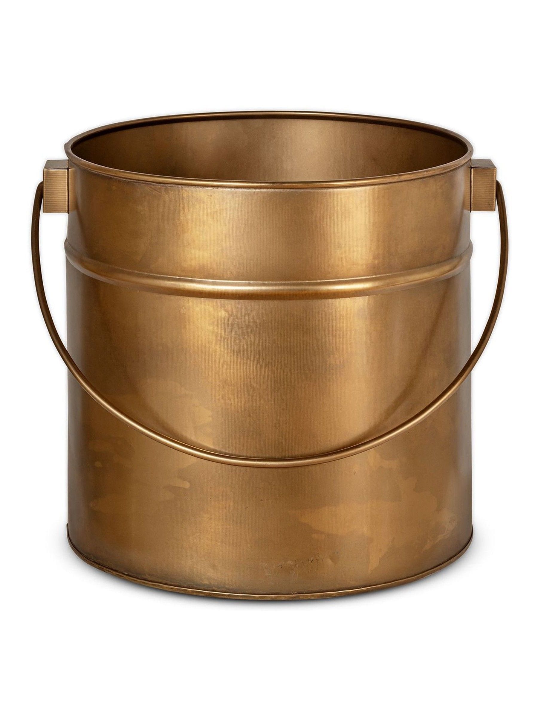 Nkuku Mosat antique brass iron fireside bucket - British product