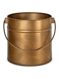 Nkuku Mosat antique brass iron fireside bucket - British product
