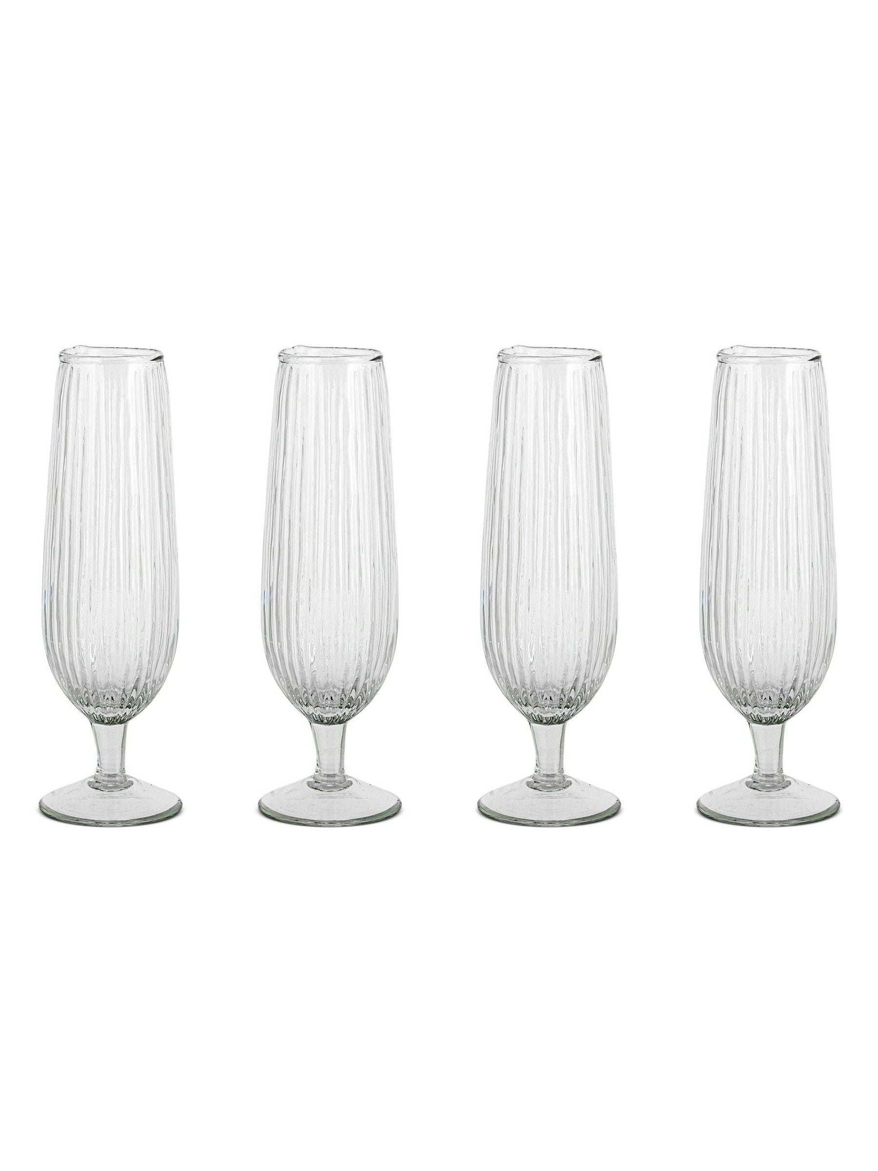 Nkuku clear Otuba champagne flutes set of 4, imported from the UK