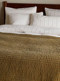 Nkuku Rust Nidra Medium Velvet & Linen Bed Quilt