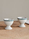 Nkuku Cream Juniper Drop egg cup 5cm, imported from the UK