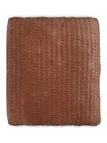 Nkuku Rust Nidra medium velvet linen bed quilt, UK version