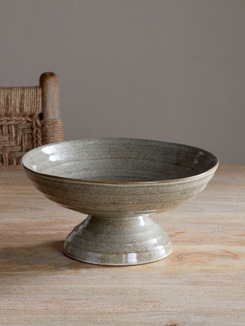 Nkuku Grey Valinha footed bowl 23.5cm - British product