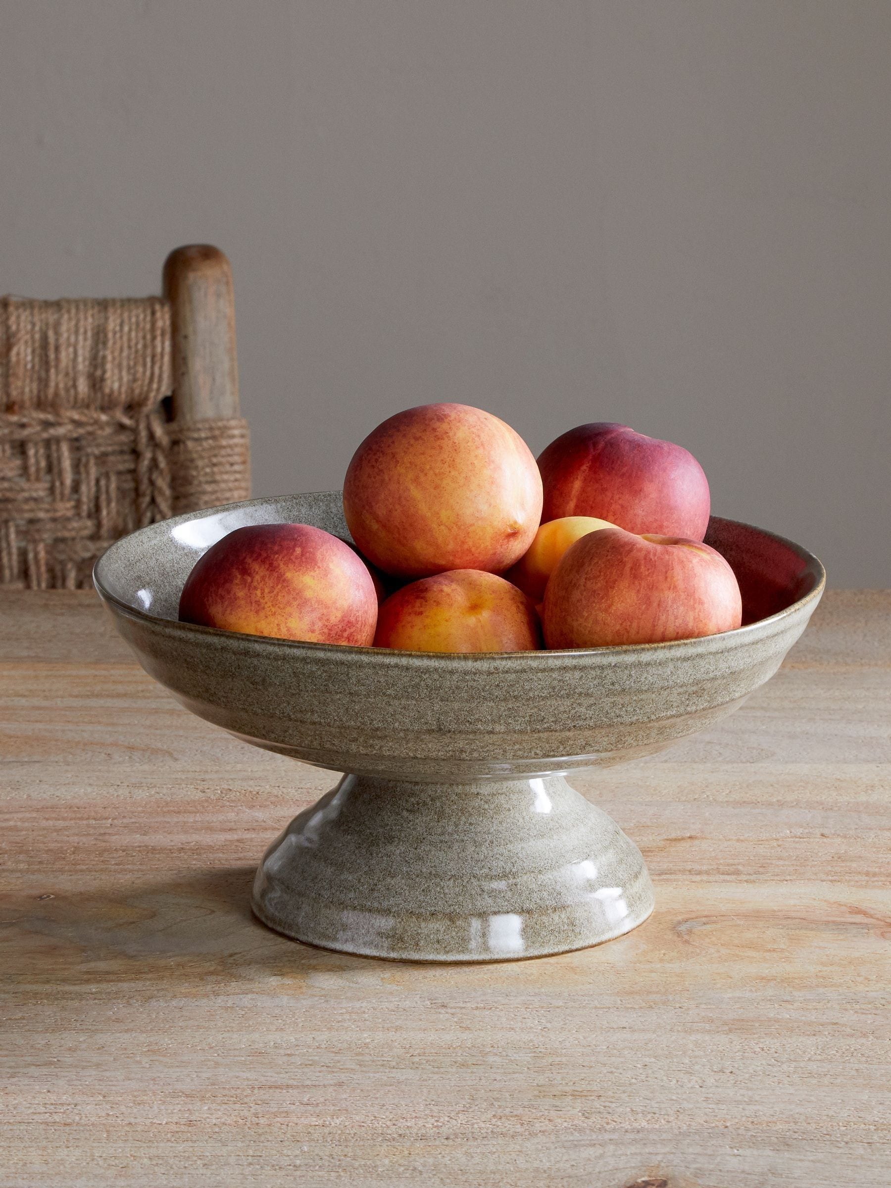 Nkuku Grey Valinha footed bowl 23.5cm - British product