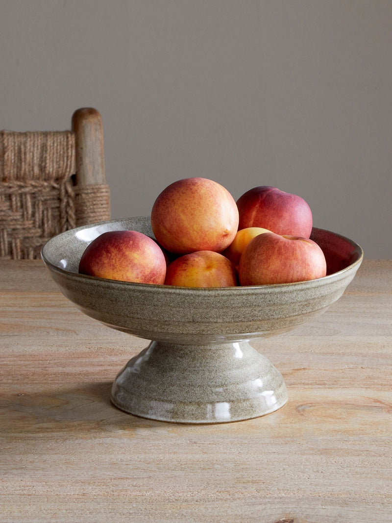 Nkuku Grey Valinha footed bowl 23.5cm - British product