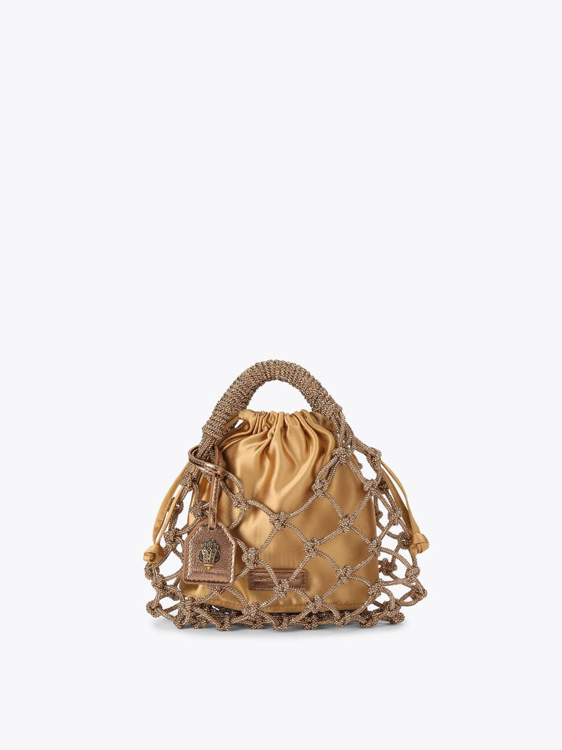 Kurt Geiger London Brown Small Macrame Crystal Bag
