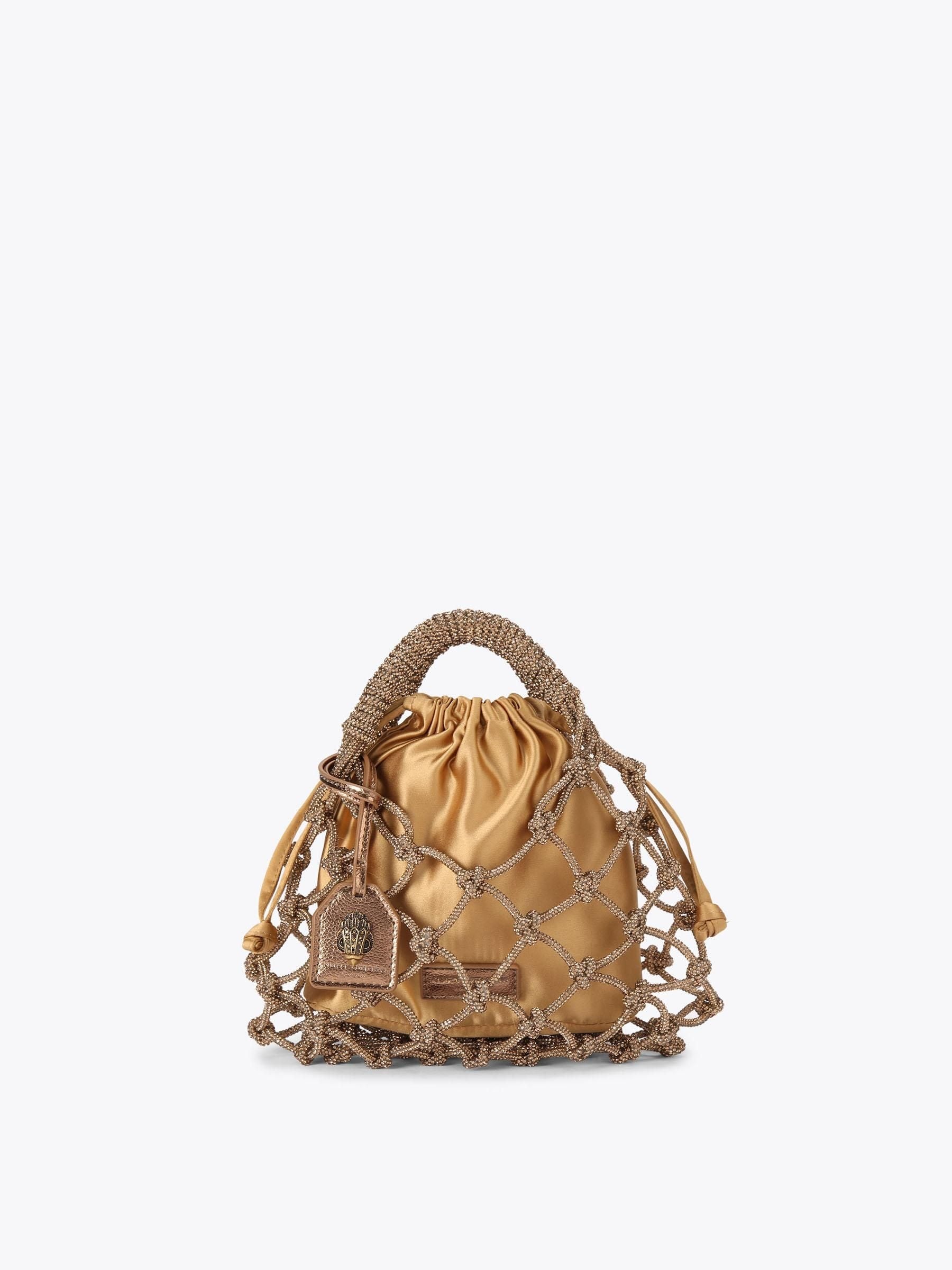 Kurt Geiger London Brown Small Macrame Crystal Bag