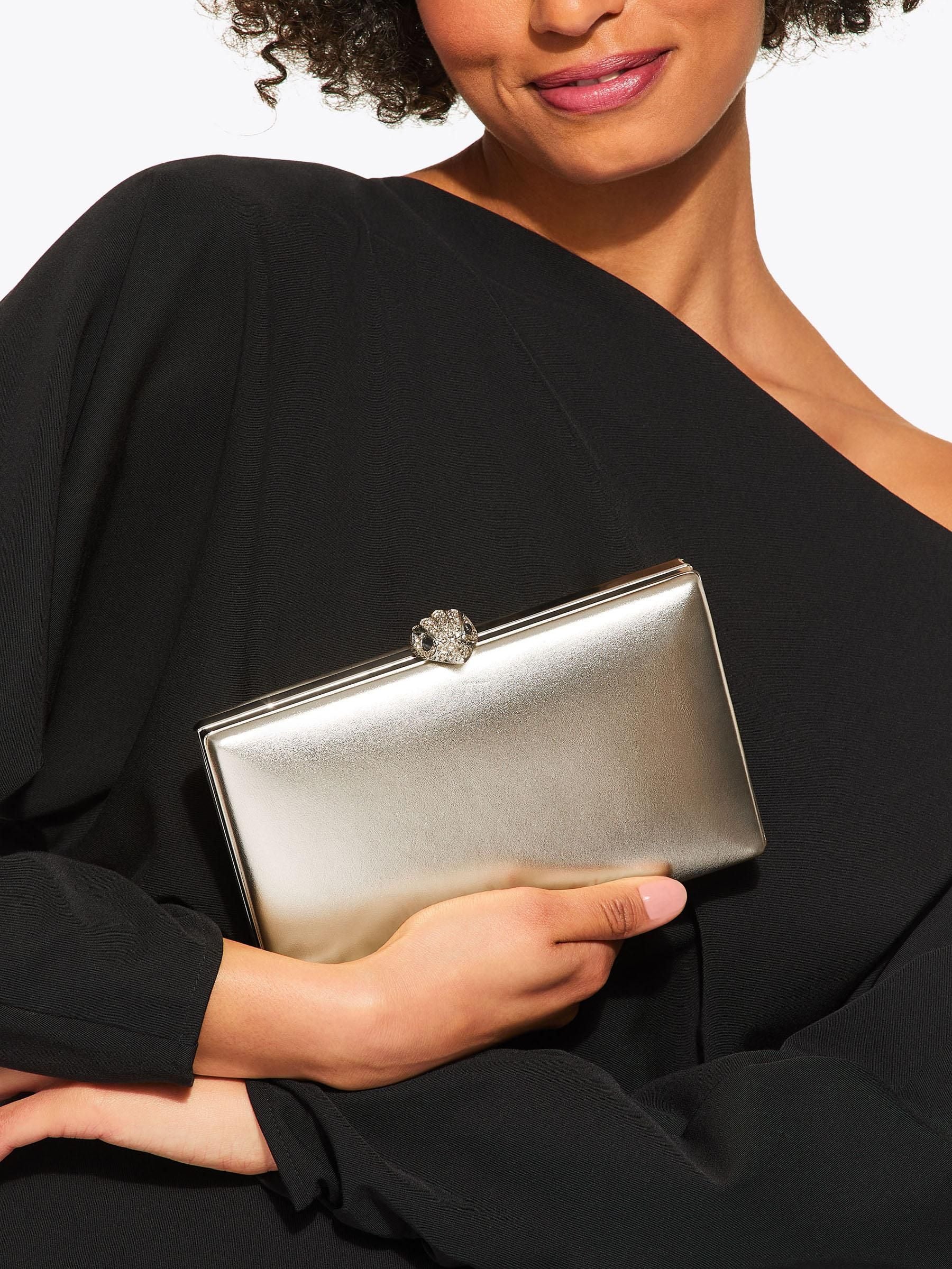 Kurt Geiger London gold crystal clutch bag, UK version