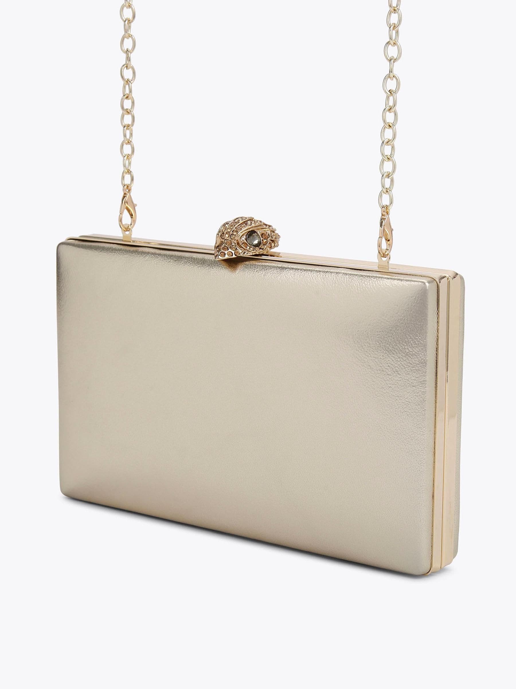 Kurt Geiger London gold crystal clutch bag, UK version