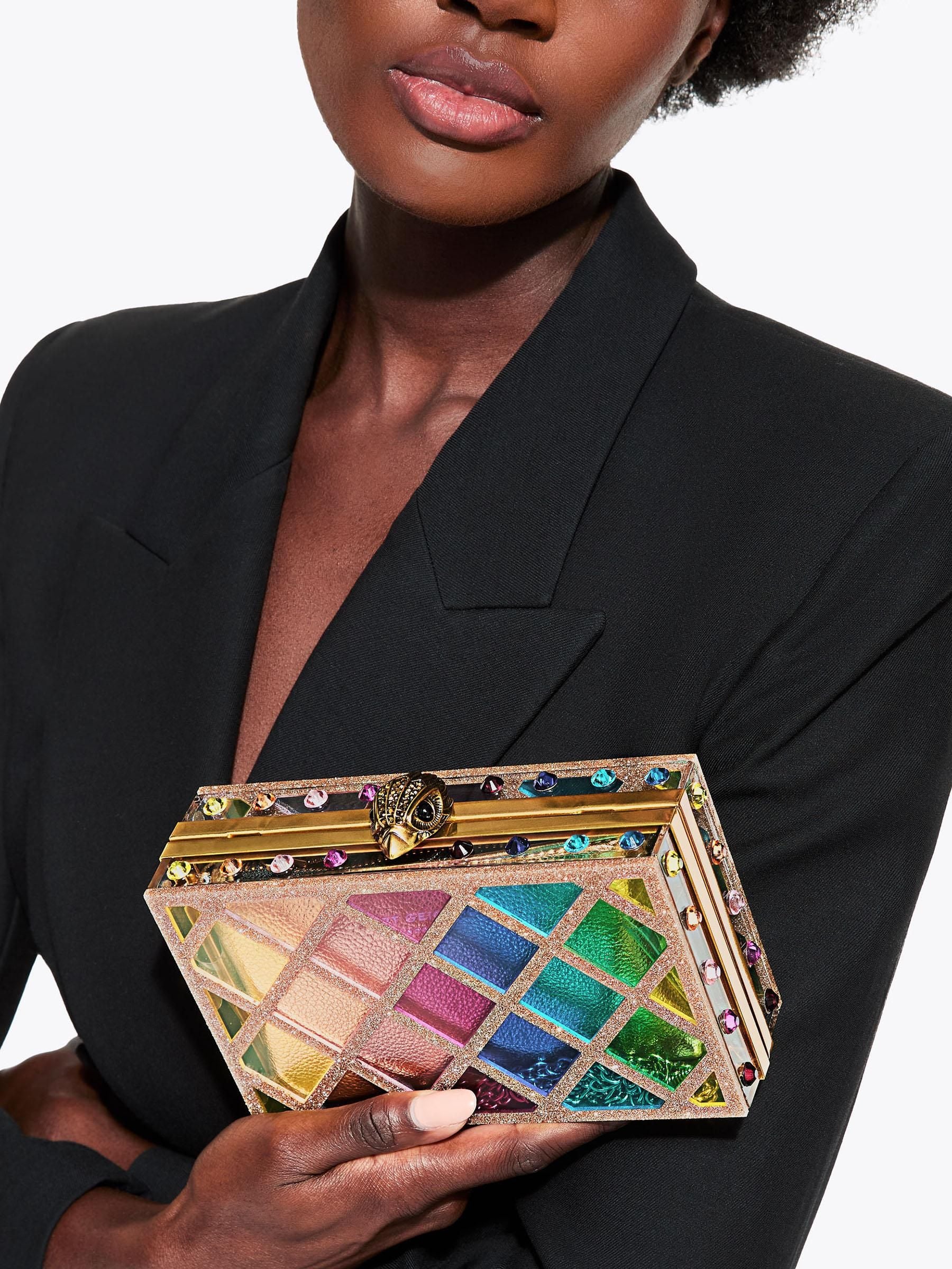 Kurt Geiger London crystal quilt box clutch bag - British product