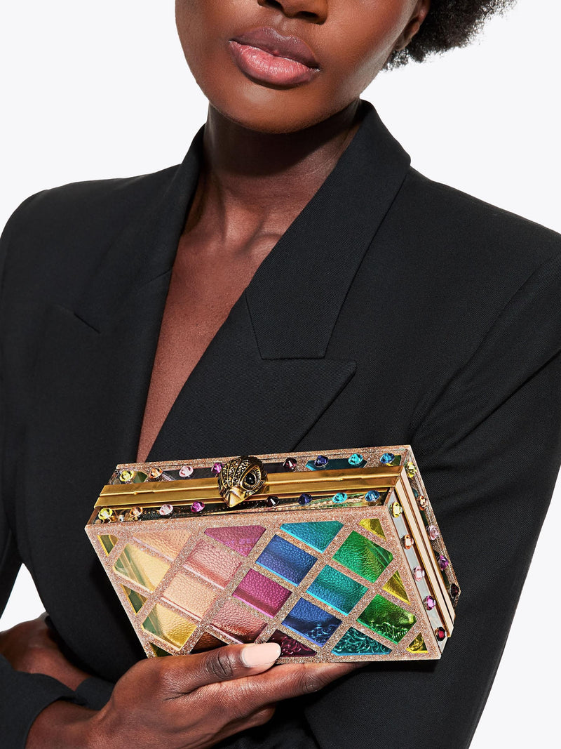 Kurt Geiger London crystal quilt box clutch bag - British product