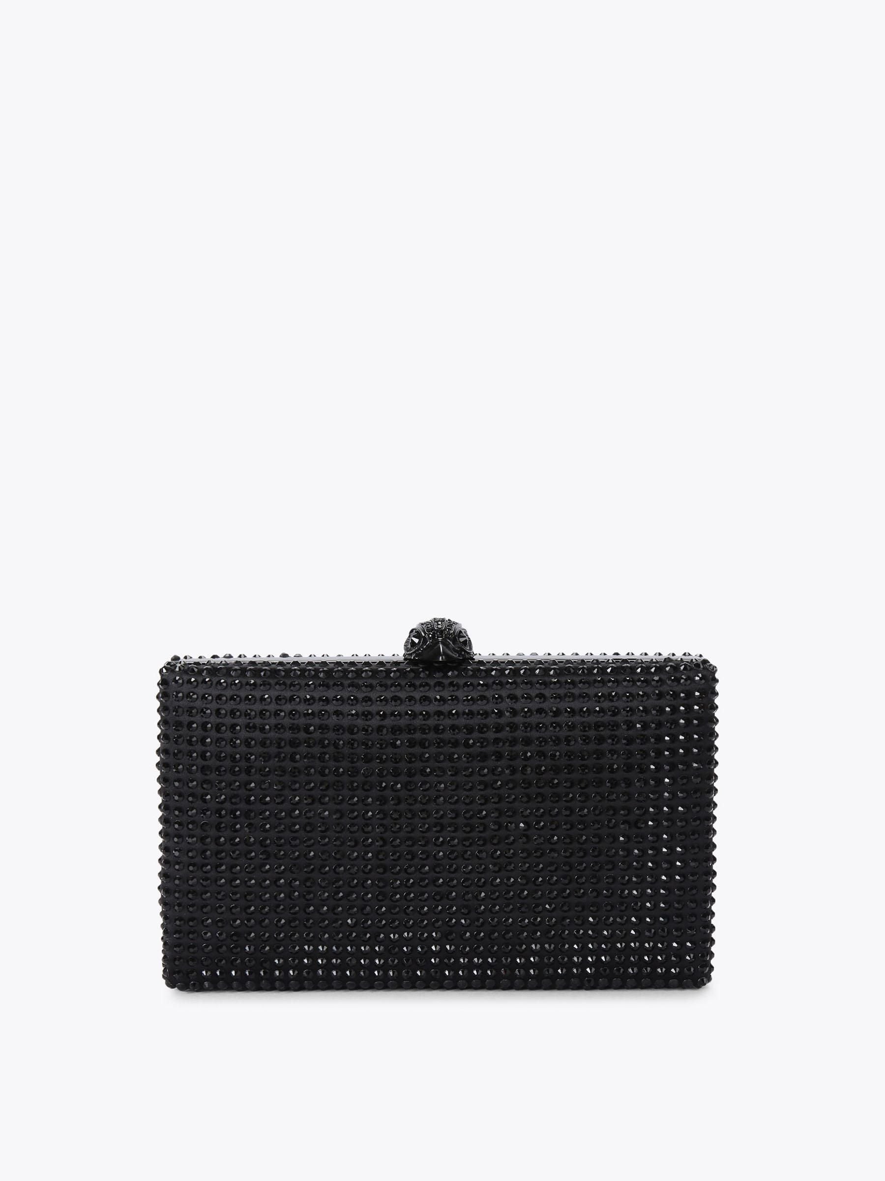 Kurt Geiger London black crystal Kensington clutch bag, imported from the UK