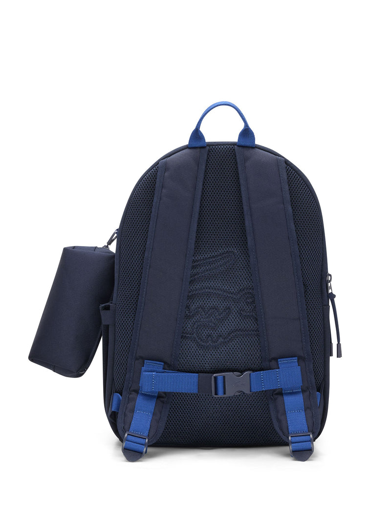 Lacoste blue backpack with pencil case, UK version